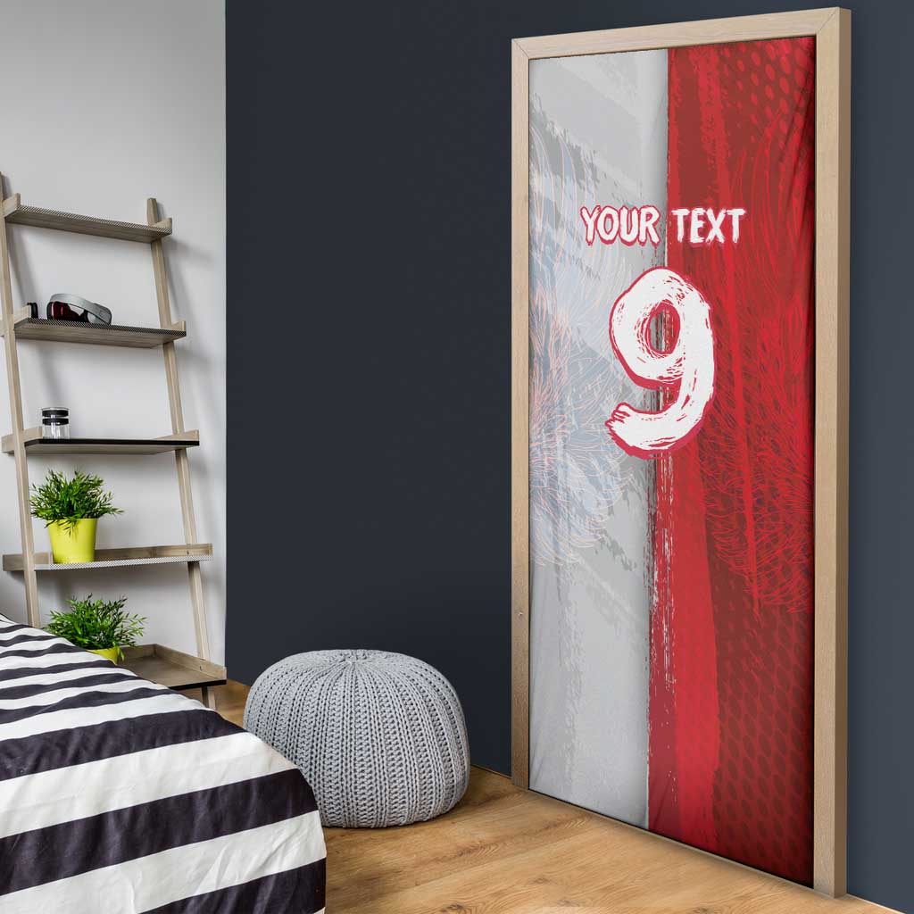 Custom Polish Football Door Cover Eagle Wings Grunge Sporty Half Style - Wonder Print Shop