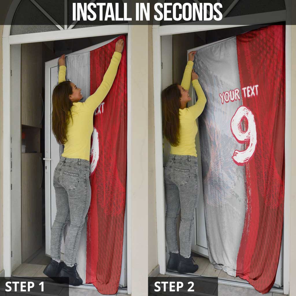 Custom Polish Football Door Cover Eagle Wings Grunge Sporty Half Style - Wonder Print Shop