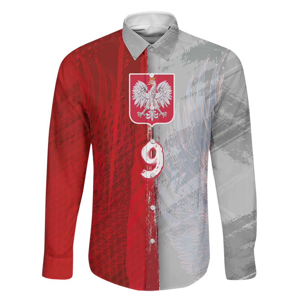 Custom Polish Football Family Matching Long Sleeve Bodycon Dress and Hawaiian Shirt Eagle Wings Grunge Sporty Half Style - Wonder Print Shop