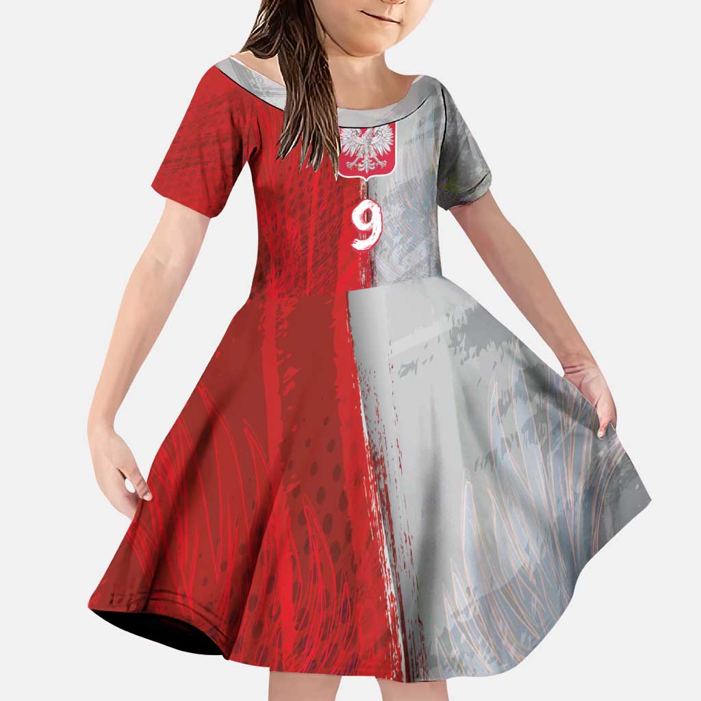 Custom Polish Football Family Matching Puletasi and Hawaiian Shirt Eagle Wings Grunge Sporty Half Style - Wonder Print Shop