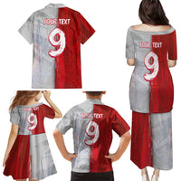 Custom Polish Football Family Matching Puletasi and Hawaiian Shirt Eagle Wings Grunge Sporty Half Style - Wonder Print Shop