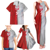 Custom Polish Football Family Matching Tank Maxi Dress and Hawaiian Shirt Eagle Wings Grunge Sporty Half Style - Wonder Print Shop