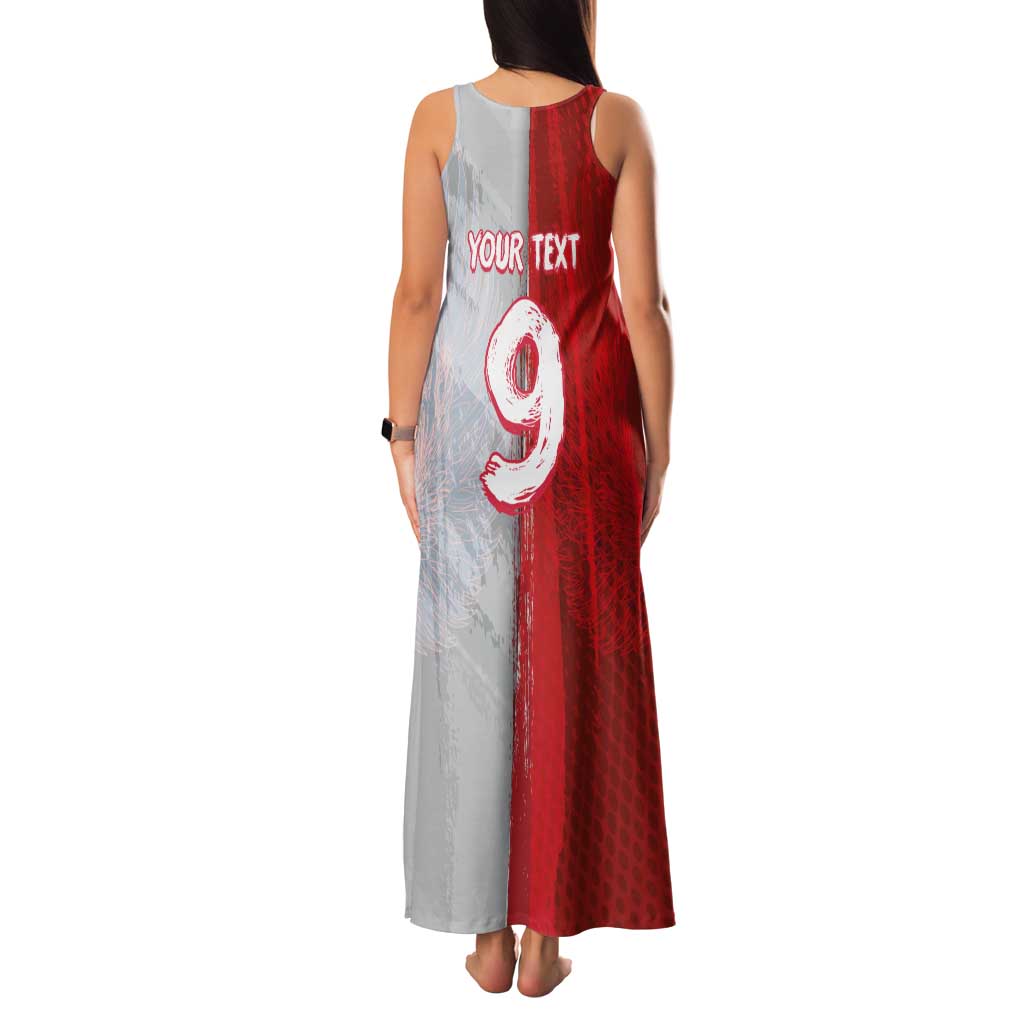 Custom Polish Football Family Matching Tank Maxi Dress and Hawaiian Shirt Eagle Wings Grunge Sporty Half Style - Wonder Print Shop