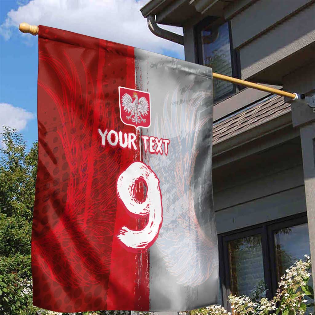 Custom Polish Football Garden Flag Eagle Wings Grunge Sporty Half Style - Wonder Print Shop