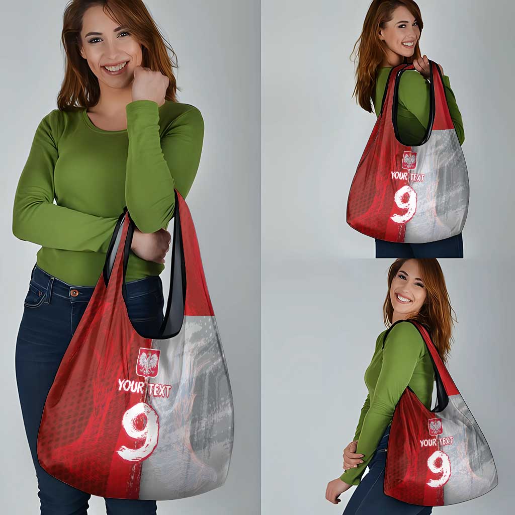 Custom Polish Football Grocery Bag Eagle Wings Grunge Sporty Half Style - Wonder Print Shop
