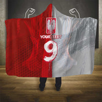 Custom Polish Football Hooded Blanket Eagle Wings Grunge Sporty Half Style - Wonder Print Shop
