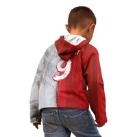 Custom Polish Football Kid Hoodie Eagle Wings Grunge Sporty Half Style - Wonder Print Shop