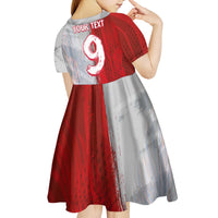 Custom Polish Football Kid Short Sleeve Dress Eagle Wings Grunge Sporty Half Style - Wonder Print Shop