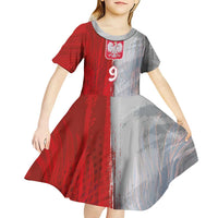 Custom Polish Football Kid Short Sleeve Dress Eagle Wings Grunge Sporty Half Style - Wonder Print Shop
