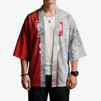 Custom Polish Football Kimono Eagle Wings Grunge Sporty Half Style - Wonder Print Shop