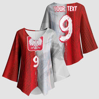 Custom Polish Football Kimono Sleeve Blouse Eagle Wings Grunge Sporty Half Style - Wonder Print Shop