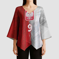 Custom Polish Football Kimono Sleeve Blouse Eagle Wings Grunge Sporty Half Style - Wonder Print Shop