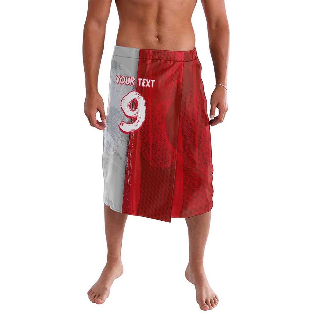 Custom Polish Football Lavalava Eagle Wings Grunge Sporty Half Style - Wonder Print Shop
