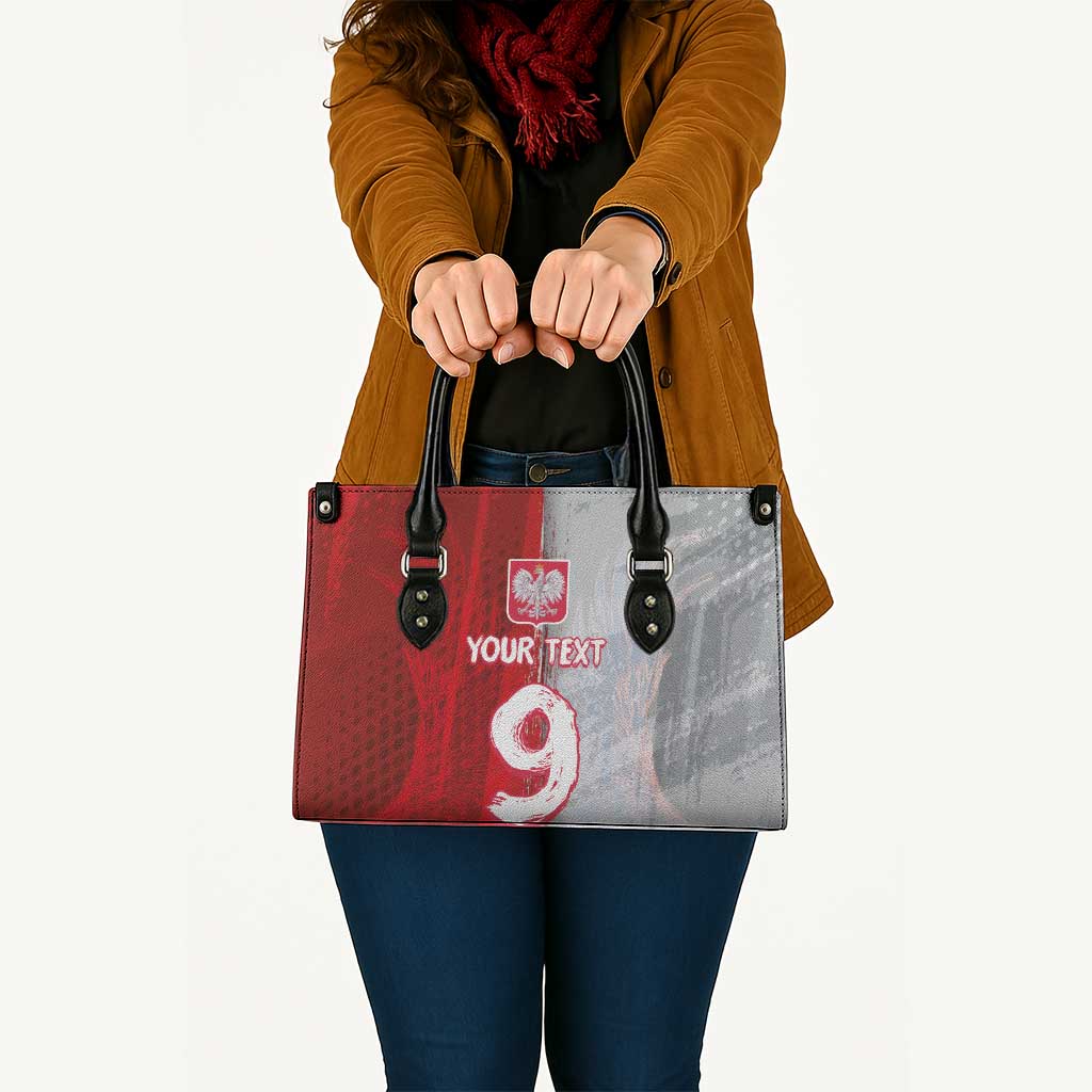 Custom Polish Football Leather Bag Eagle Wings Grunge Sporty Half Style - Wonder Print Shop