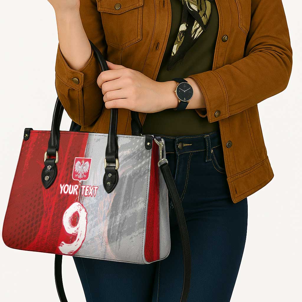 Custom Polish Football Leather Bag Eagle Wings Grunge Sporty Half Style - Wonder Print Shop