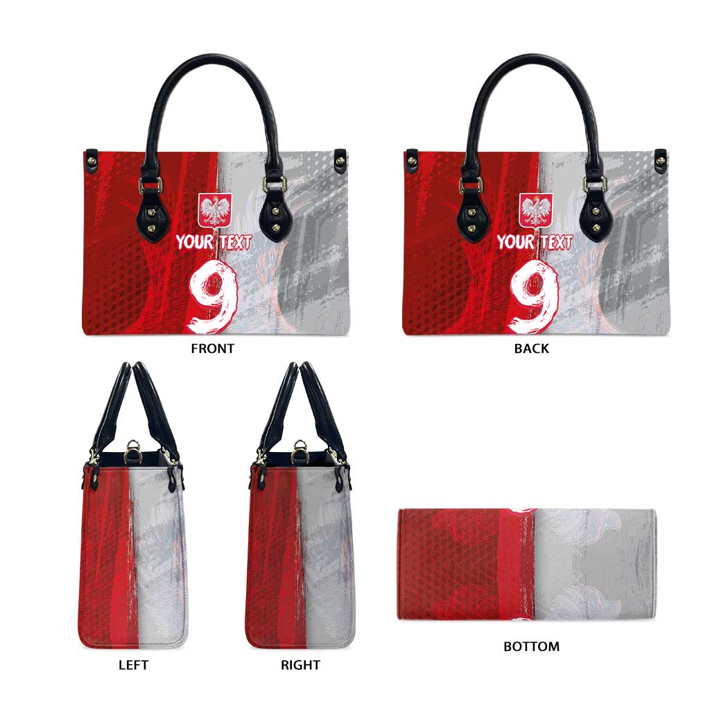 Custom Polish Football Leather Bag Eagle Wings Grunge Sporty Half Style - Wonder Print Shop