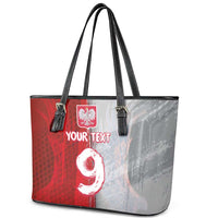 Custom Polish Football Leather Tote Bag Eagle Wings Grunge Sporty Half Style - Wonder Print Shop