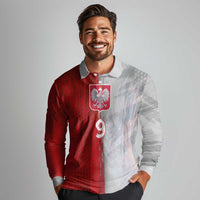 Custom Polish Football Long Sleeve Polo Shirt Eagle Wings Grunge Sporty Half Style - Wonder Print Shop