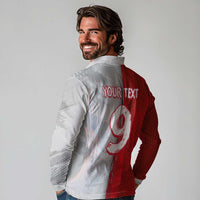 Custom Polish Football Long Sleeve Polo Shirt Eagle Wings Grunge Sporty Half Style - Wonder Print Shop