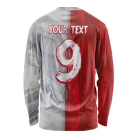 Custom Polish Football Long Sleeve Shirt Eagle Wings Grunge Sporty Half Style - Wonder Print Shop