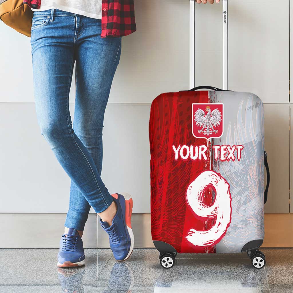 Custom Polish Football Luggage Cover Eagle Wings Grunge Sporty Half Style - Wonder Print Shop