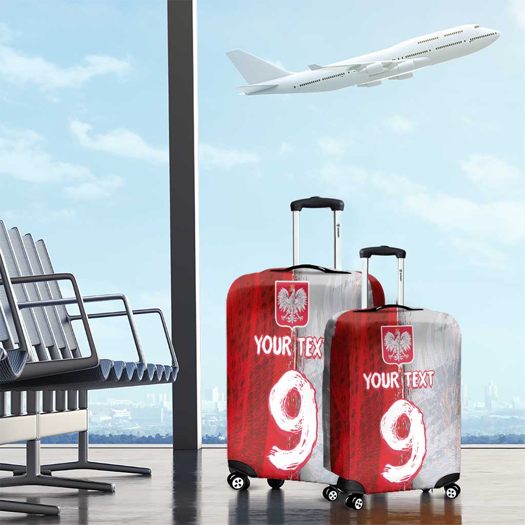 Custom Polish Football Luggage Cover Eagle Wings Grunge Sporty Half Style - Wonder Print Shop