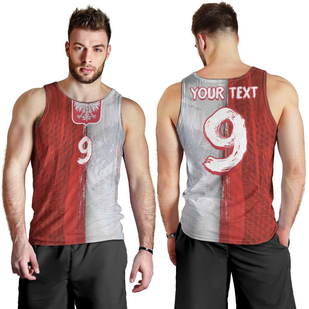 Custom Polish Football Men Tank Top Eagle Wings Grunge Sporty Half Style - Wonder Print Shop