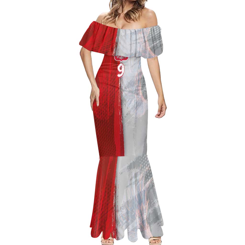 Custom Polish Football Mermaid Dress Eagle Wings Grunge Sporty Half Style - Wonder Print Shop