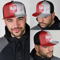 Polish Football Mesh Trucker Cap Eagle Wings Grunge Sporty Half Style - Wonder Print Shop
