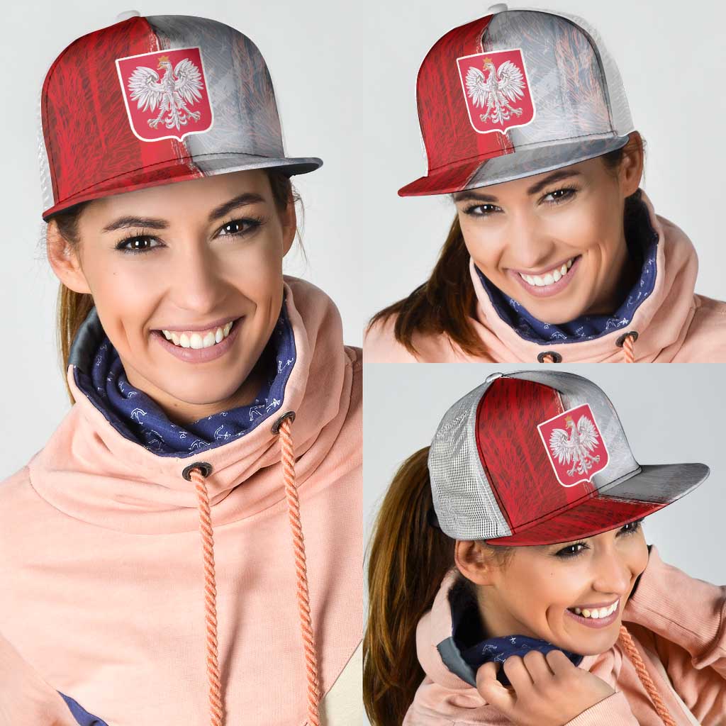 Polish Football Mesh Trucker Cap Eagle Wings Grunge Sporty Half Style - Wonder Print Shop