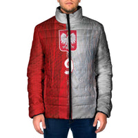 Custom Polish Football Padded Jacket Eagle Wings Grunge Sporty Half Style - Wonder Print Shop