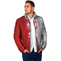 Custom Polish Football Padded Jacket Eagle Wings Grunge Sporty Half Style - Wonder Print Shop