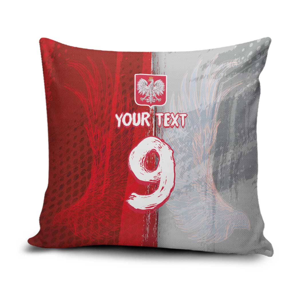 Custom Polish Football Pillow Cover Eagle Wings Grunge Sporty Half Style - Wonder Print Shop