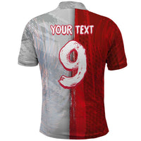 Custom Polish Football Polo Shirt Eagle Wings Grunge Sporty Half Style - Wonder Print Shop