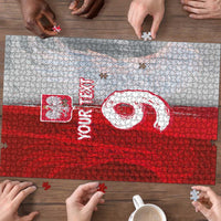 Custom Polish Football Puzzle Eagle Wings Grunge Sporty Half Style - Wonder Print Shop