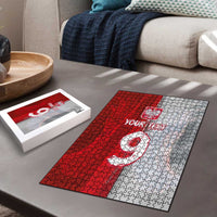Custom Polish Football Puzzle Eagle Wings Grunge Sporty Half Style - Wonder Print Shop