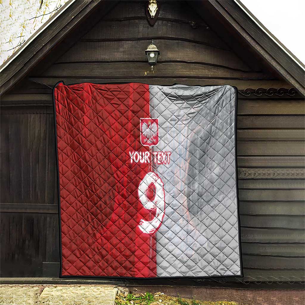 Custom Polish Football Quilt Eagle Wings Grunge Sporty Half Style - Wonder Print Shop