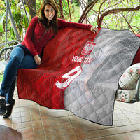 Custom Polish Football Quilt Eagle Wings Grunge Sporty Half Style - Wonder Print Shop