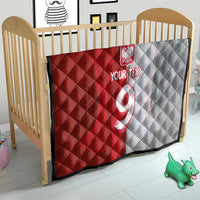 Custom Polish Football Quilt Eagle Wings Grunge Sporty Half Style - Wonder Print Shop