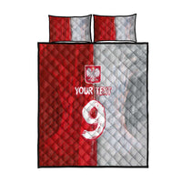 Custom Polish Football Quilt Bed Set Eagle Wings Grunge Sporty Half Style - Wonder Print Shop