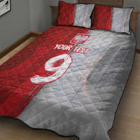 Custom Polish Football Quilt Bed Set Eagle Wings Grunge Sporty Half Style - Wonder Print Shop