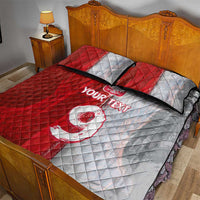 Custom Polish Football Quilt Bed Set Eagle Wings Grunge Sporty Half Style - Wonder Print Shop