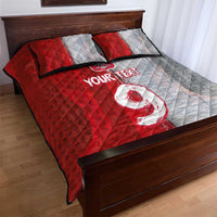 Custom Polish Football Quilt Bed Set Eagle Wings Grunge Sporty Half Style - Wonder Print Shop