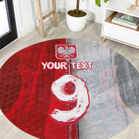Custom Polish Football Round Carpet Eagle Wings Grunge Sporty Half Style - Wonder Print Shop