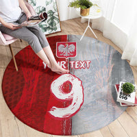 Custom Polish Football Round Carpet Eagle Wings Grunge Sporty Half Style - Wonder Print Shop