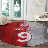 Custom Polish Football Round Carpet Eagle Wings Grunge Sporty Half Style - Wonder Print Shop