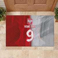 Custom Polish Football Rubber Doormat Eagle Wings Grunge Sporty Half Style - Wonder Print Shop