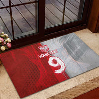Custom Polish Football Rubber Doormat Eagle Wings Grunge Sporty Half Style - Wonder Print Shop