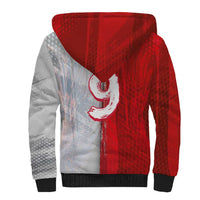 Custom Polish Football Sherpa Hoodie Eagle Wings Grunge Sporty Half Style - Wonder Print Shop