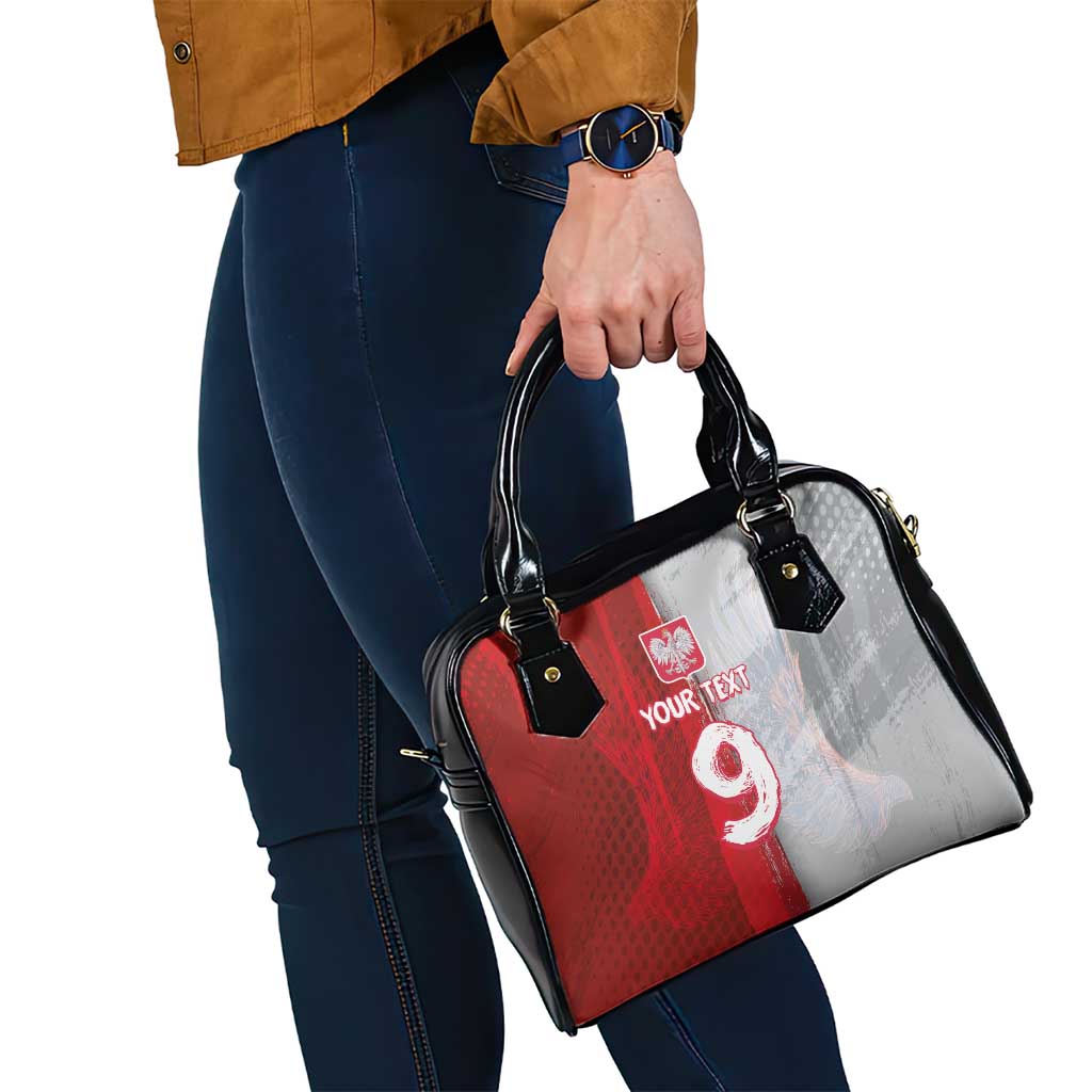 Custom Polish Football Shoulder Handbag Eagle Wings Grunge Sporty Half Style - Wonder Print Shop